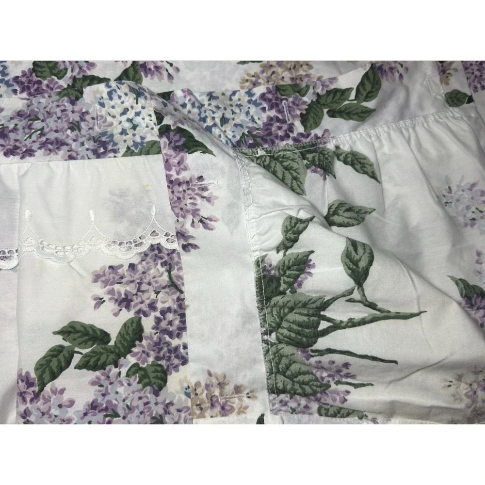 Waverly Fieldcrest Shower Curtain Spring Lilac Floral Cottage Shabby Chic Purple